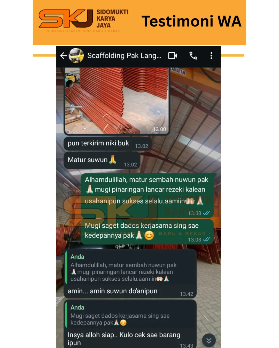 Testimoni Kepuasan Barang Bagus SKJ