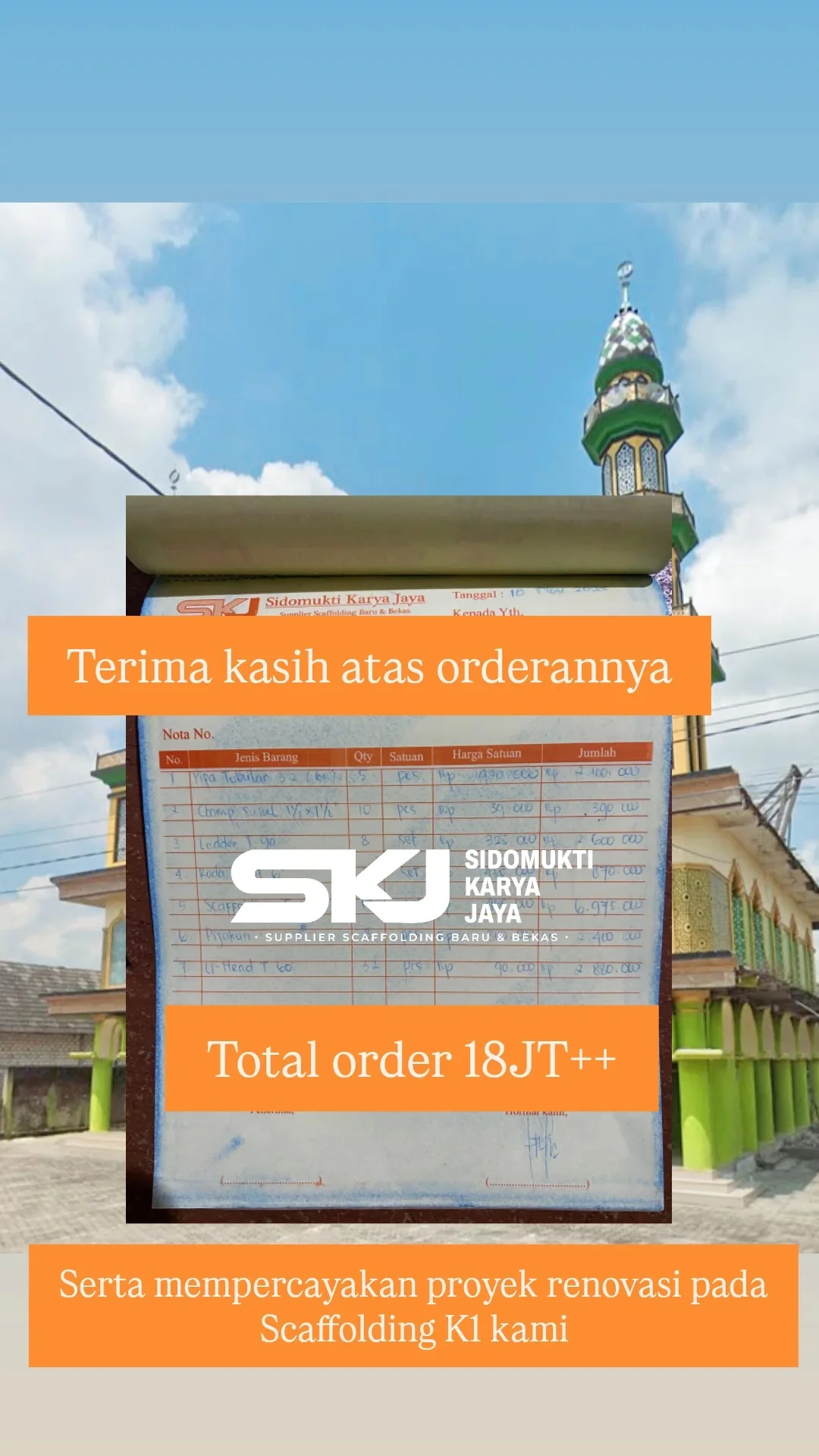 Dokumentasi Proyek Masjid Bojonegoro - SKJ Scaffolding