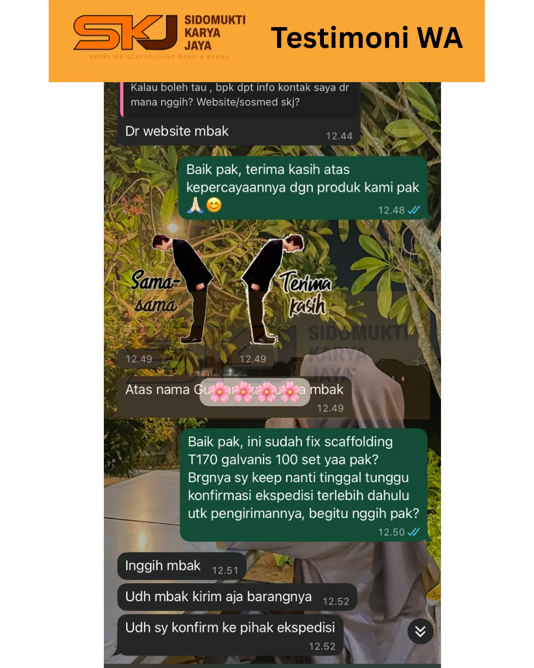 Testimonial Pelanggan SKJ Scaffolding